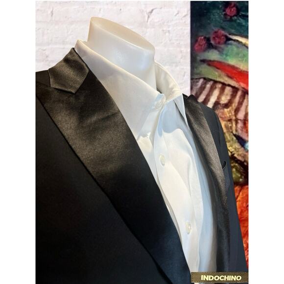 New Indochino 38R Black Tuxedo Formal Coat Suit Jacket Only - Picture 4 of 13